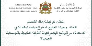 فتح باب ابداء طلب الاهتمام للجمعيات للمشاركة في برنامج تكويني ومواكبة بجهة الشرق (مع الاستمارات)